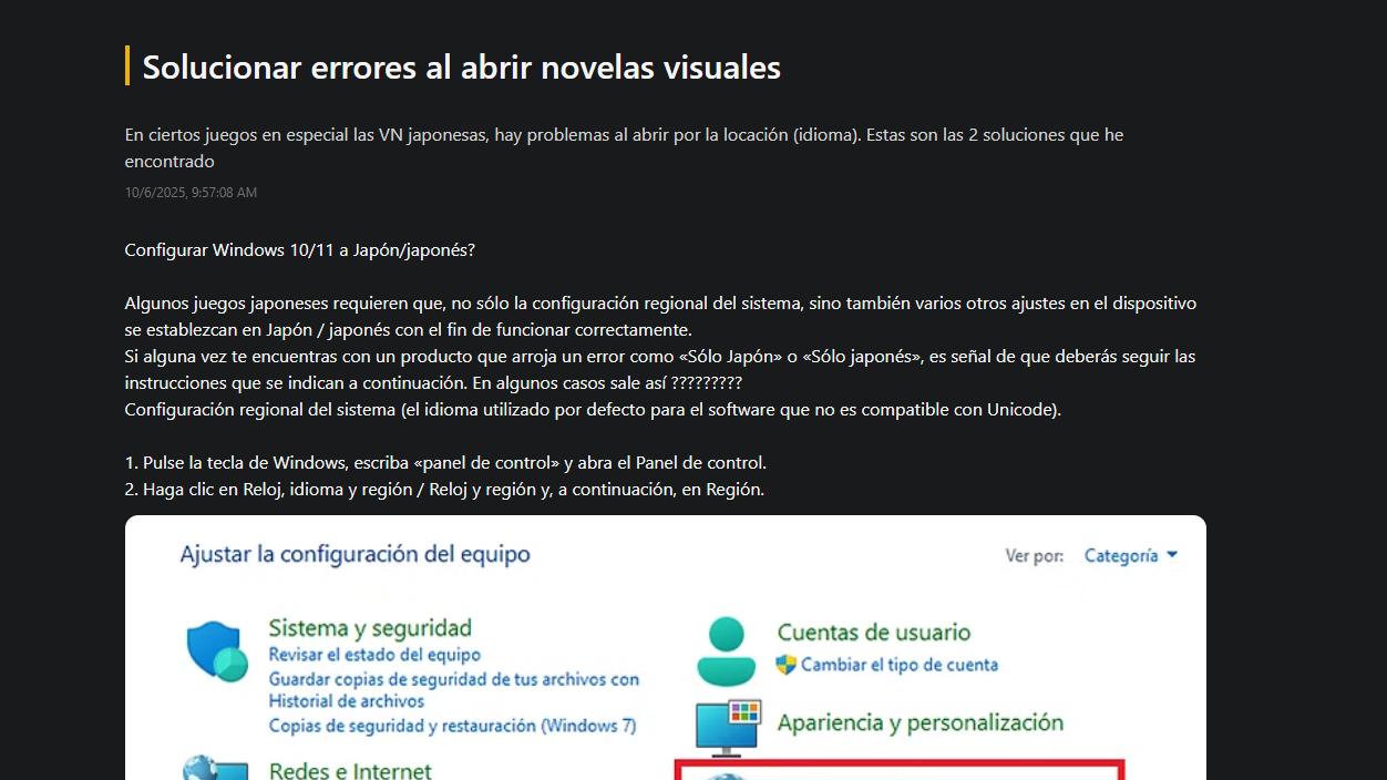Solucionar errores al abrir novelas visuales